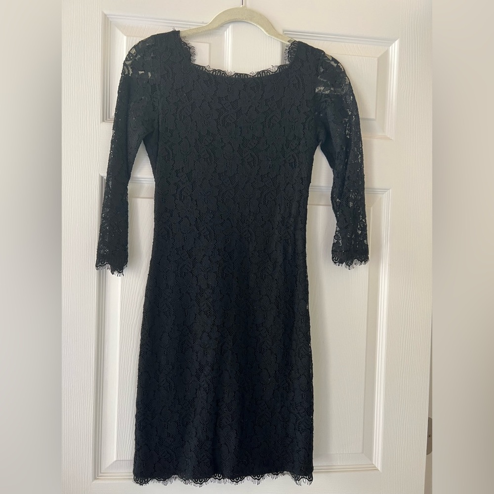 DVF Zarita Black Lace Dress Size 0